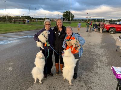 Some of the TAG YLs having fun at the 2021 CARC HAMFest - From left to right, Terry KM4DPS, Terri N9ZEN, Janice KM4YHK

